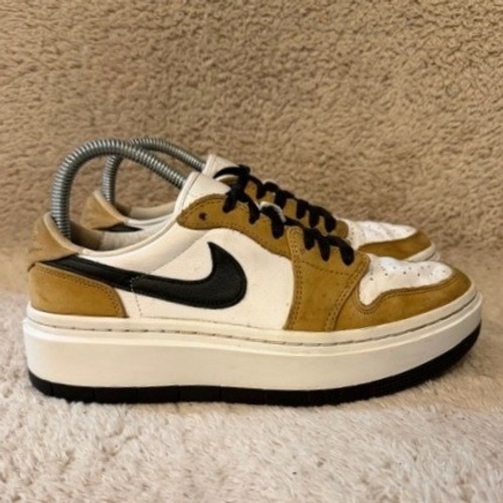Nike Air Jordan 1 Elevate Low Shoes Celestial Gold White DH7004-701 Womens 7.5